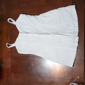 Aqua eyelet mini dress